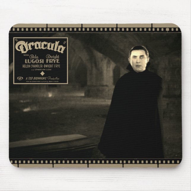 "1931" "Dracula" Filmremsa Mousepad Musmatta (Framsidan)