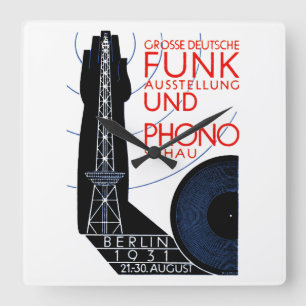 1931 German Radio and Music Expo Fyrkantig Klocka