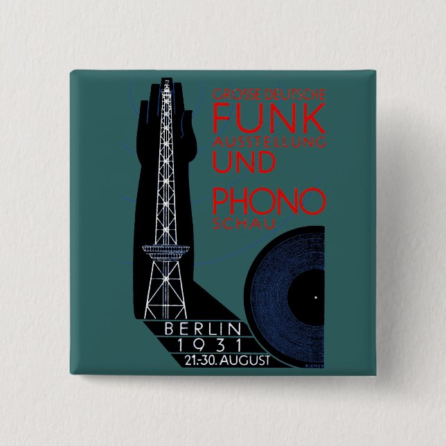 1931 German Radio and Music Expo Knapp (Framsida)