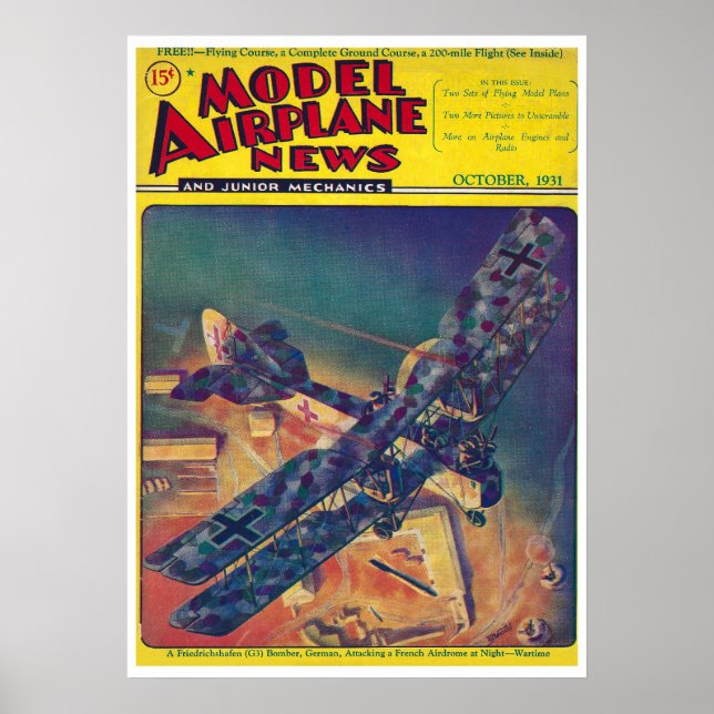1931 MODEL AIRPLANE NEWS MAGAZINE POSTER (Framsidan)