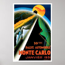 1931 Monte Carlo vintage tävla Poster