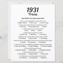 1931 Trivia-spel | 94:e Födelsedagsfestens spel