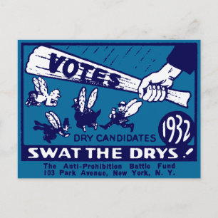 1932 Anti-Prohibition Kampanj Vykort