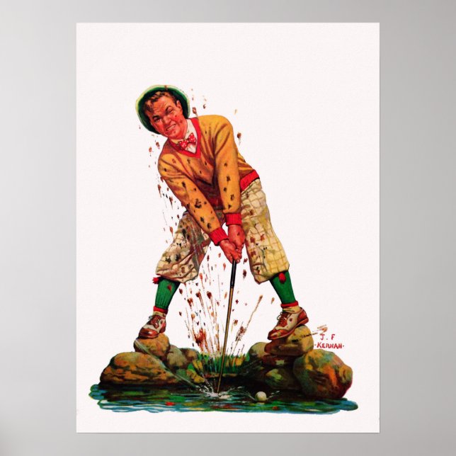 1932 Golf Illustration-utskrift Poster (Framsidan)