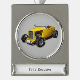 1932 Roadster-banderoll Silverfärgad Julgransprydnad