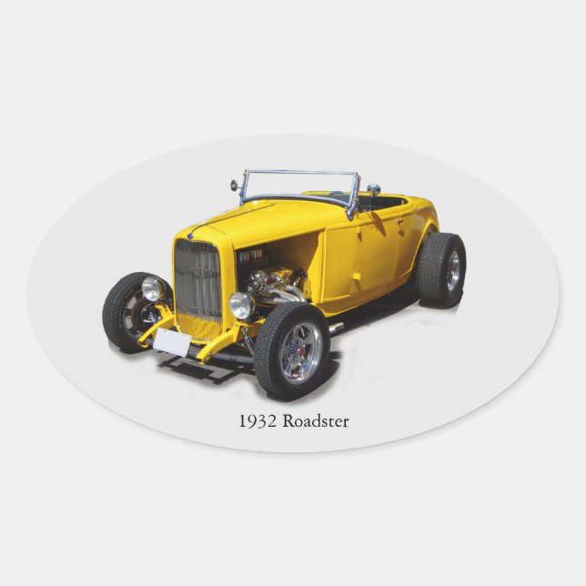1932 Roadsterdekal Ovalt Klistermärke (Framsida)
