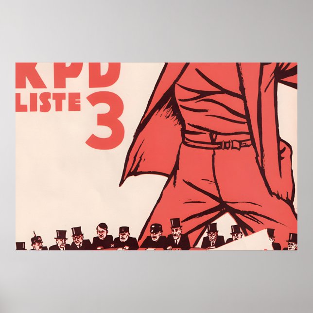 1932 tyska KPD valaffisch Ned med detta Poster (Framsidan)
