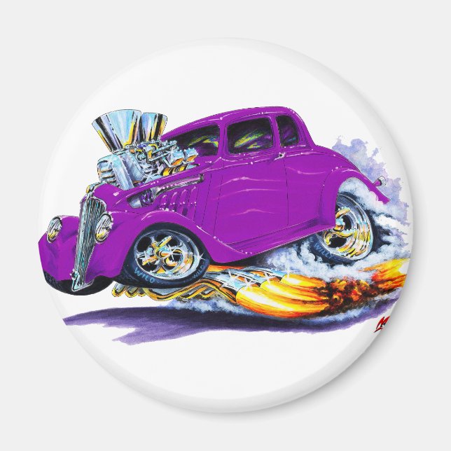 1933-36 Willys Lila Car Magnet (Framsidan)
