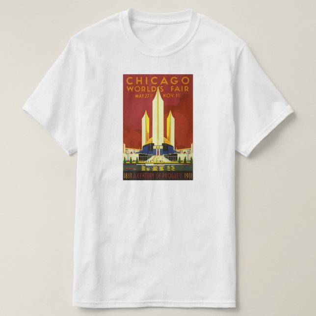 1933-århundradet Progress Worlds Fair, Chicago, IL Tee Shirt (Design framsida)