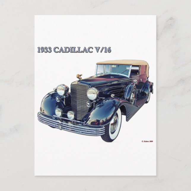 1933 CADILLAC V/16 #2 VYKORT (Framsida)