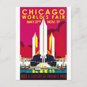 1933 Chicago World Fair Vykort