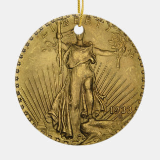 1933 Dubbla: myntet Eagle Guld Julgransprydnad Keramik