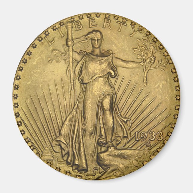 1933 Dubbla Öagle Guld Coin Magnet (Framsidan)