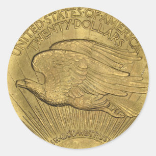 1933 Dubbla Öagle Guld Coin Runt Klistermärke