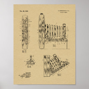 1933 FV-utskrift av kamerapatent Art Teckning Poster