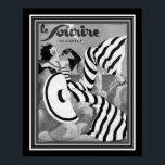 1933 Svartvit Art Deco Le Sourire Poster<br><div class="desc">Popular 1933,  Art Deco,  cover for Le Sourire Fransk Magazine in black and white. Finns även i färg.</div>