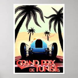 1933 Tunisisk tävla för Grand Prix-vintage Poster