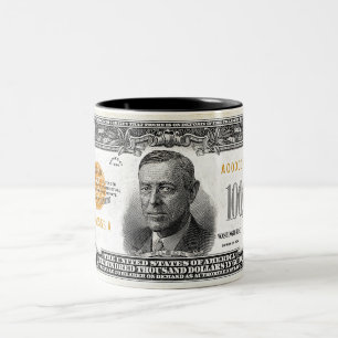 1934 100 tusen dollar guld- certifikatmugg Två-Tonad mugg