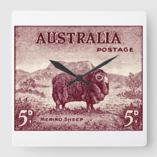 1934 Australian Merino Sheep Fyrkantig Klocka
