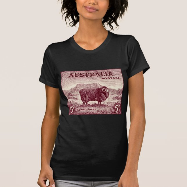 1934 Australian Merino Sheep T Shirt (Framsida)