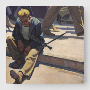 1934 av Maynard Dixon Fyrkantig Klocka