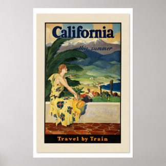 1934 California Resa till sommaren med tåg Poster
