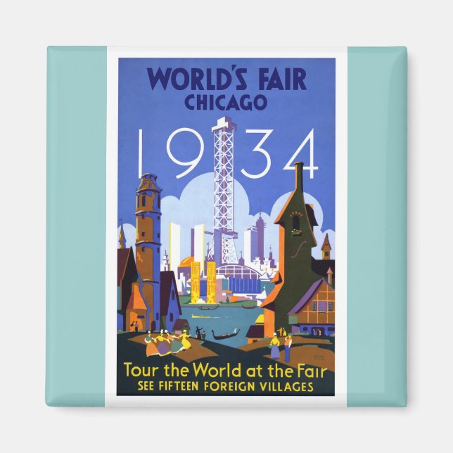 1934 Chicago World's Fair Magnet (Framsidan)