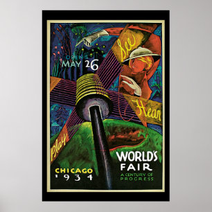 1934 Chicago World's Fair Vintage resor Poster II