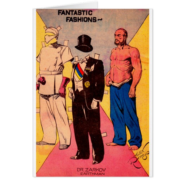 1934 Dr Zarkov papper docka Flash Gordon Hälsningskort (Framsidan)