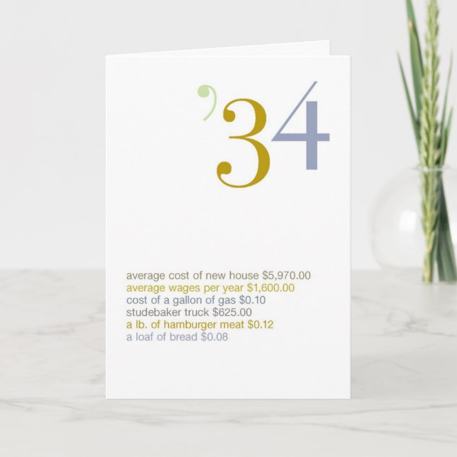 1934 Fakta om Roligt av födelsedagar Kort (Framsida)