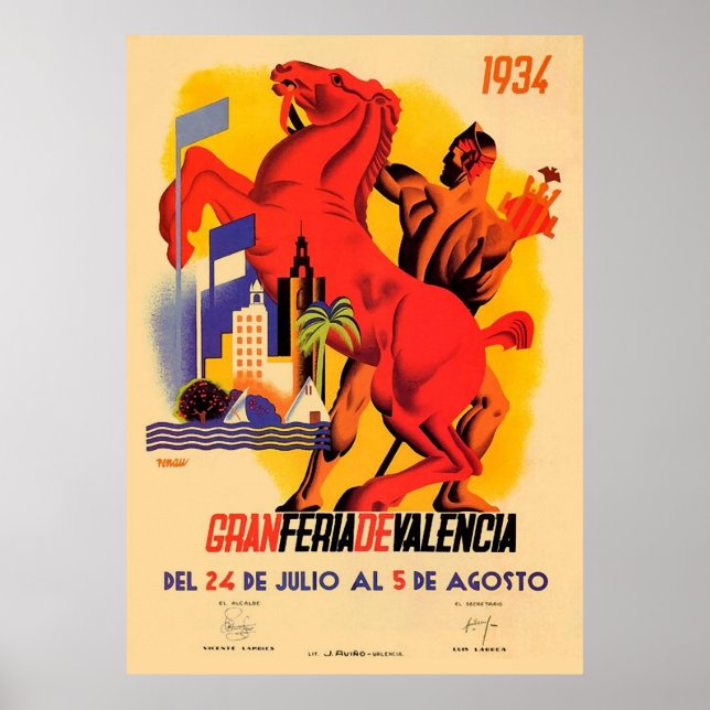 1934 Gran Feria Valencia Fair Poster (Framsidan)