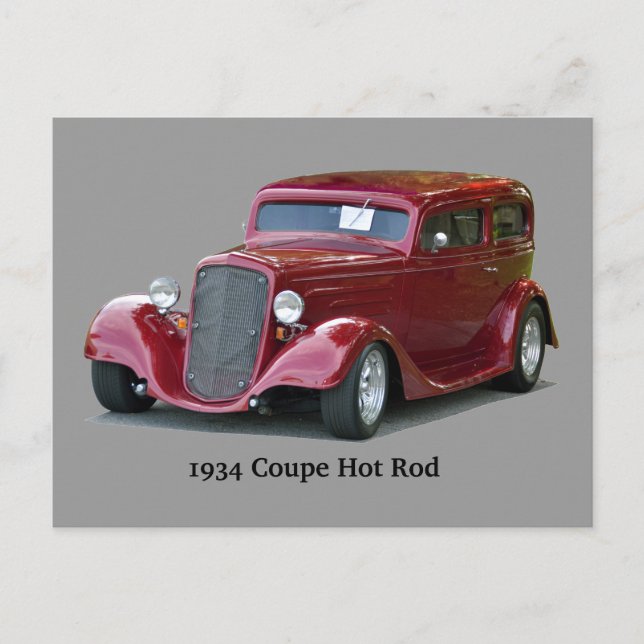 1934 Kupe Hot rod Vykort (Framsida)
