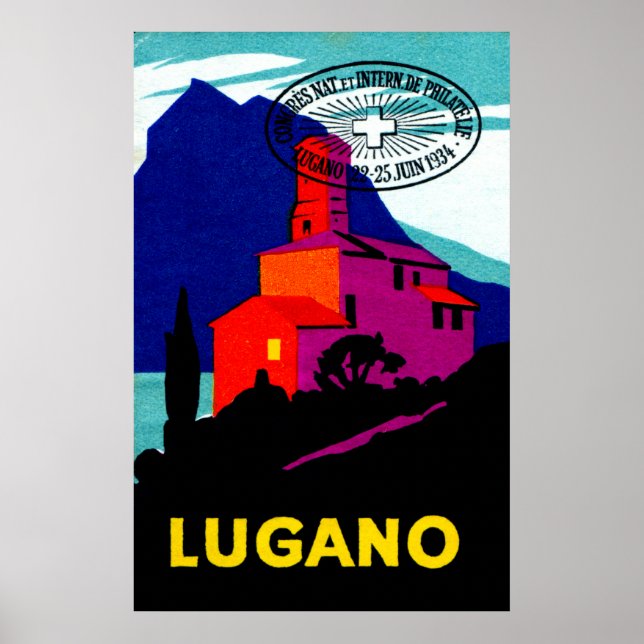 1934 Lugano-filateliskt Poster (Framsidan)