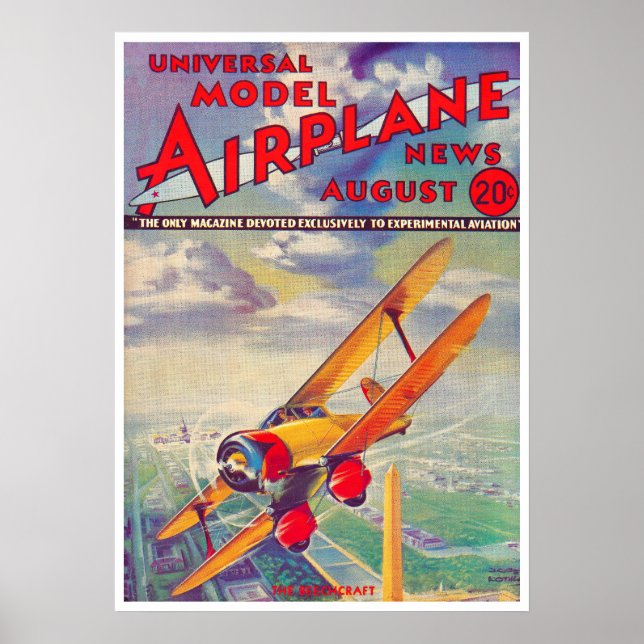 1934 MAGAZIN: MODEL AIRPLANE NEWS POSTER (Framsidan)