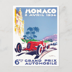 1934 Monaco-tävla för storprisutdelning (Prix vint Vykort
