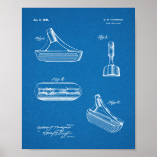 1934 Putter Golf Klubb Patent Art Teckning Skriv u Poster