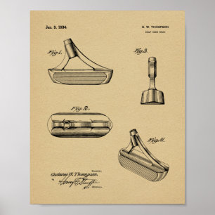 1934 Putter Golf Klubb Patent Art Teckning Skriv u Poster