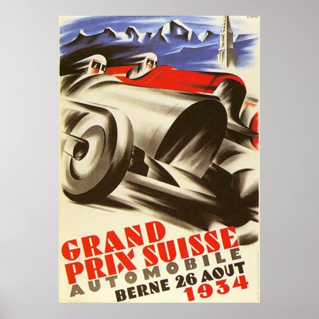 1934 Swiss Grand Prix Poster (Framsidan)