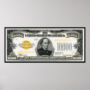 1934 TIO TUSAND DOLLAR BILL POSTER