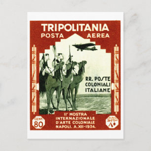 1934 Tripolitania 80 centesimi frimärke Vykort
