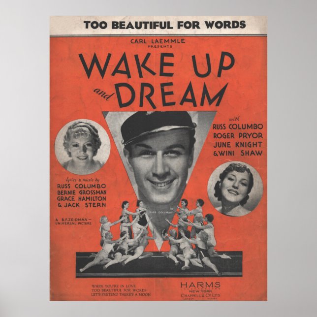 1934 Vakna och drömma Poster (Framsidan)