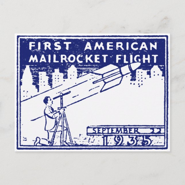 1935 American Rocket Mail Vykort (Framsida)