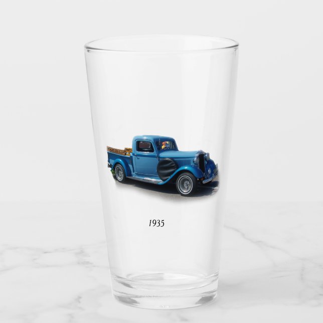1935 Blått Pickupt Lastbil Glaskopp (Framsida)