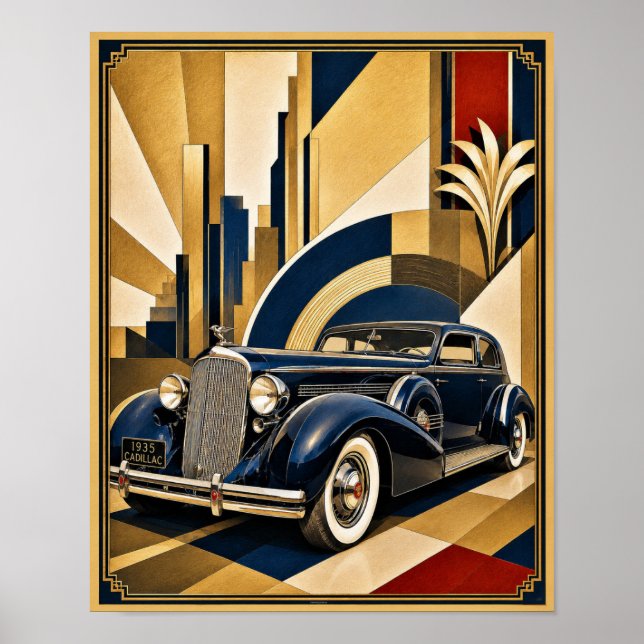 1935 Cadillac Art Deco Poster (Framsidan)