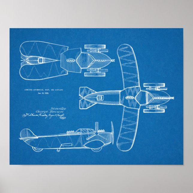 1935 Flygplatspatent för flygplansflyg, Teckning S Poster (Framsidan)