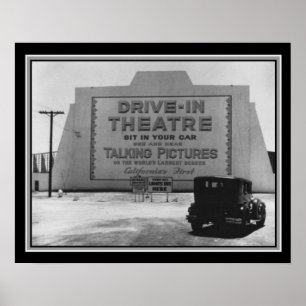 1935 första drive-in- tryck för teater B&W
