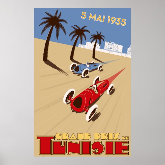 1935 Grand Prix Tunisie Poster (Framsidan)