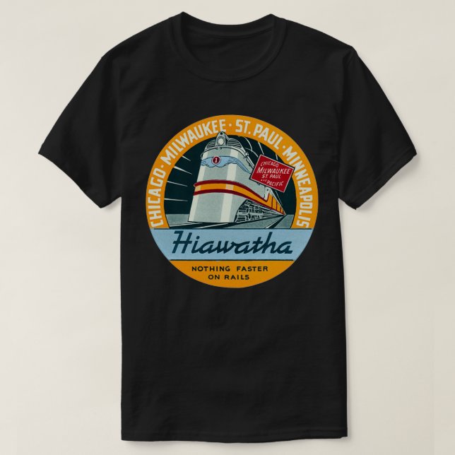 1935 Hiawatha Railroad Tåg T Shirt (Design framsida)