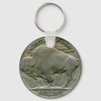 1936 Amerikanska nyckelkedjan "Buffalo" nickel sva Nyckelring