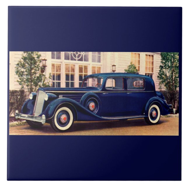 1936 blå packard kakelplatta (Framsidan)